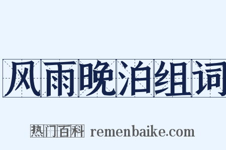 风雨晚泊组词是什么意思的图片